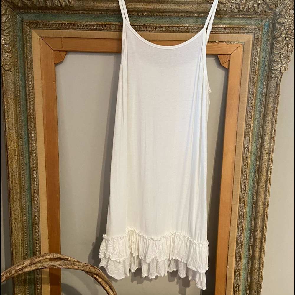 SOLD! Ruffle Hem Layering Tunic Tank Top NWOT